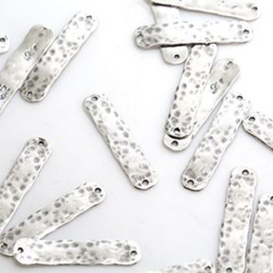 Picture of Sterling Silver Hammered Bar Link 5x25mm