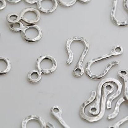 Picture of Sterling Silver Medium Hook & Eye Hammered