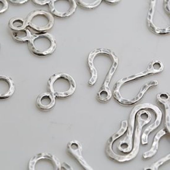 Picture of Sterling Silver Medium Hook & Eye Hammered
