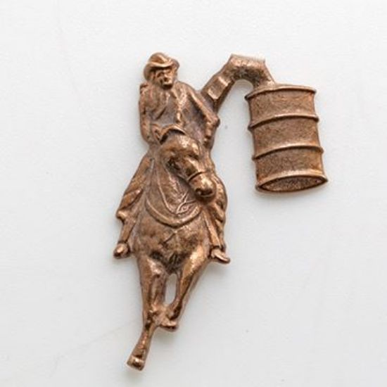 Picture of Red Bronze Barrel Racer Rodeo Cast, 30x19mm
