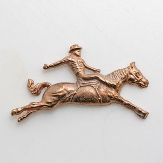 Picture of Red Bronze Saddle Back Rider Rodeo Cast, 35x29mm