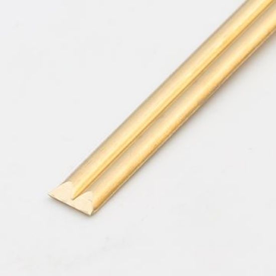 Picture of Red Brass Double Half-Round Wire 8ga, Pre-Cut 10' Coil