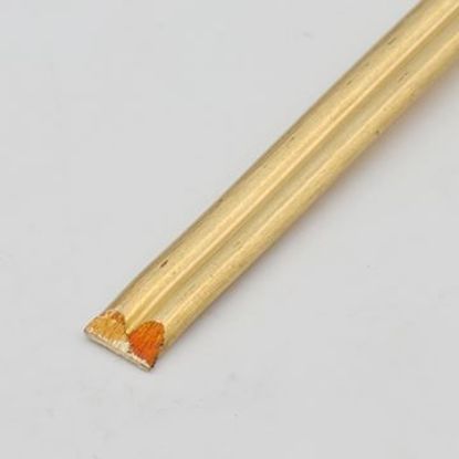 Picture of Red Brass Double Half-Round Wire 10ga, Pre-Cut 10' Coil