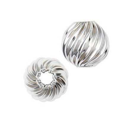 Picture of Sterling Silver Twisted Corrugated Bead, 7.5mm 