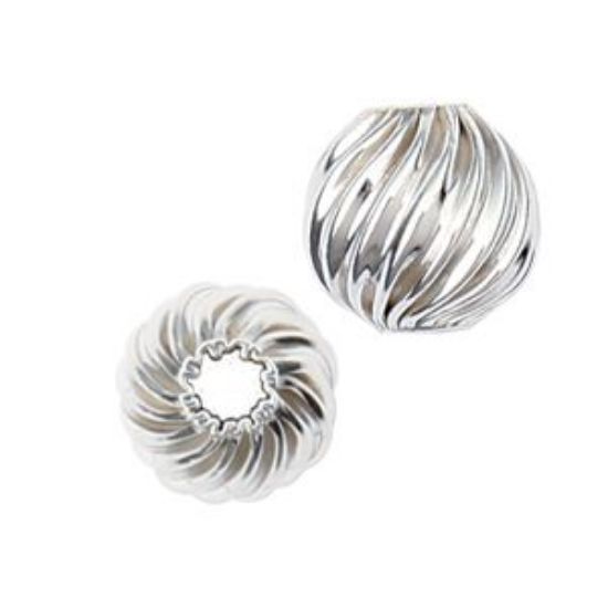 Picture of Sterling Silver Twisted Corrugated Bead, 7.5mm 