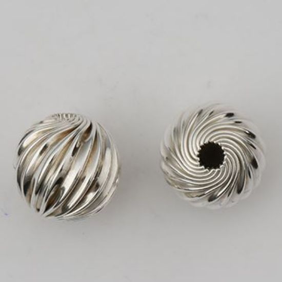 Picture of Sterling Silver Twisted Corrugated Bead, 9.75mm
