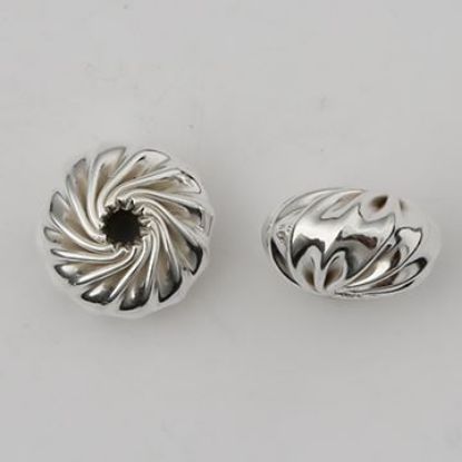 Picture of Sterling Silver Twist Corrugated Rondelle Bead, 5.6x9mm