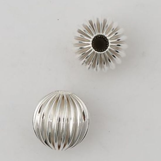 Picture of Sterling Silver Corrugated Rondelle Bead 7mm