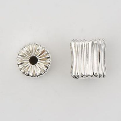 Picture of Sterling Silver Corrugated Rondelle Bead 6.7x7.7mm