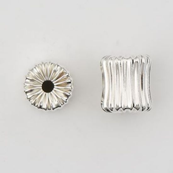 Picture of Sterling Silver Corrugated Rondelle Bead 6.7x7.7mm