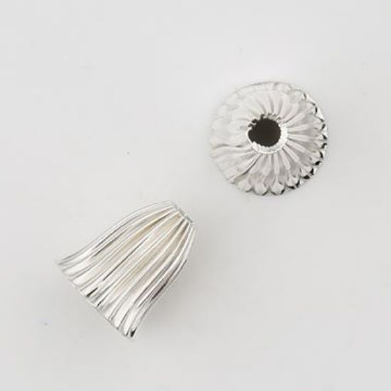 Picture of Sterling Silver Corrugated Bell Cap 11mm
