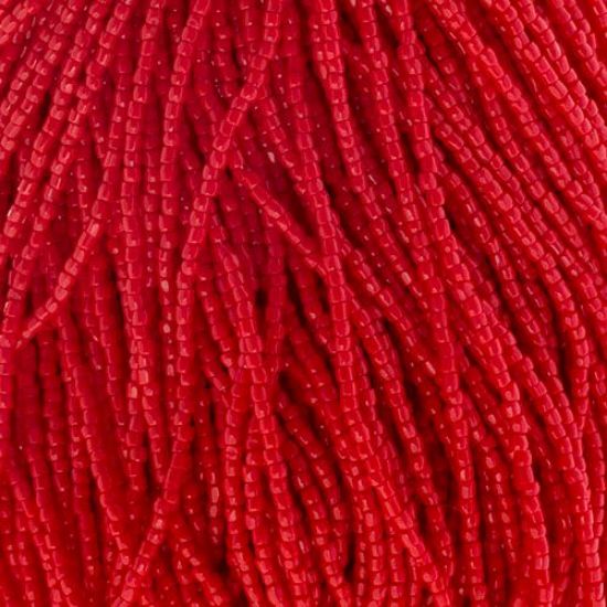 Picture of 3-Cut Size 9/0, Preciosa Czech Seed Bead, Opaque Light Red, Sold by the Hank