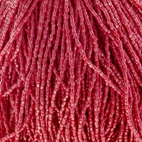 Picture of 3-Cut Size 9/0, Preciosa Czech Seed Bead, Opaque Light Red Luster, Sold by the Hank