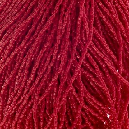 Picture of 3-Cut Size 9/0, Preciosa Czech Seed Bead, Opaque Medium Red, Sold by the Hank