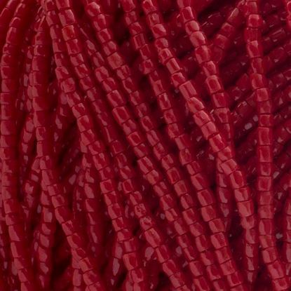 Picture of 3-Cut Size 9/0, Preciosa Czech Seed Bead, Opaque Dark Red, Sold by the Hank