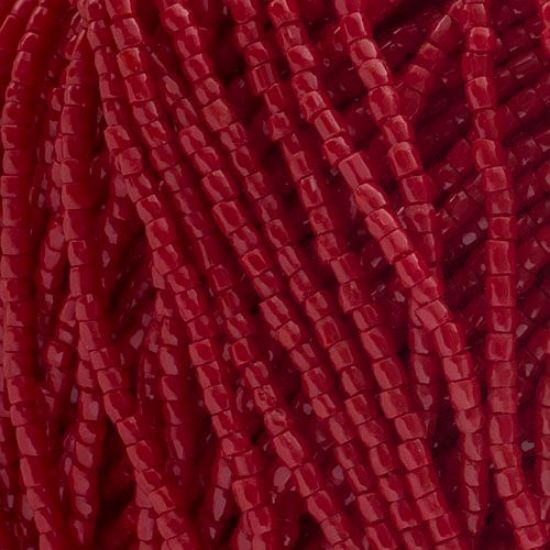 Picture of 3-Cut Size 9/0, Preciosa Czech Seed Bead, Opaque Dark Red, Sold by the Hank