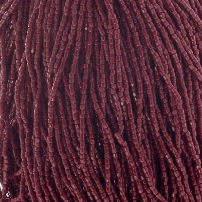 Picture of 3-Cut Size 9/0, Preciosa Czech Seed Bead, Opaque Dark Red Wine, Sold by the Hank