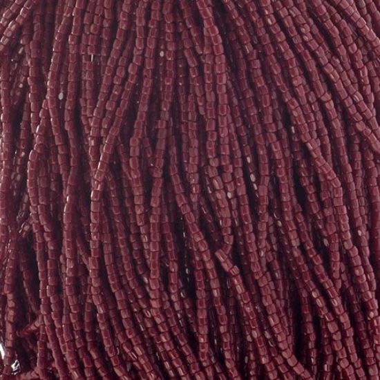 Picture of 3-Cut Size 9/0, Preciosa Czech Seed Bead, Opaque Dark Red Wine, Sold by the Hank