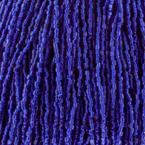 Picture of 3-Cut Size 9/0, Preciosa Czech Seed Bead, Transparent Royal Blue Silver-Lined, Sold by the Hank