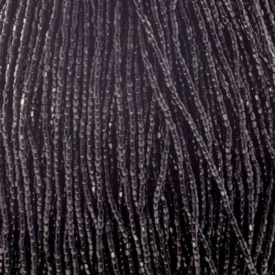 Picture of 3-Cut Size 9/0, Preciosa Czech Seed Bead, Opaque Black, Sold by the Hank