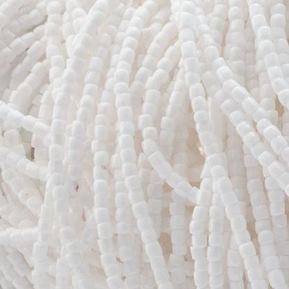 Picture of 3-Cut Size 9/0, Preciosa Czech Seed Bead, Opaque White, Sold by the Hank