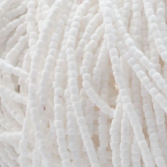 Picture of 3-Cut Size 9/0, Preciosa Czech Seed Bead, Opaque White, Sold by the Hank