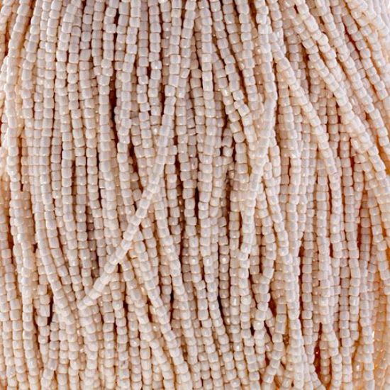Picture of 3-Cut Size 9/0, Preciosa Czech Seed Bead, Opaque White Eggshell, Sold by the Hank