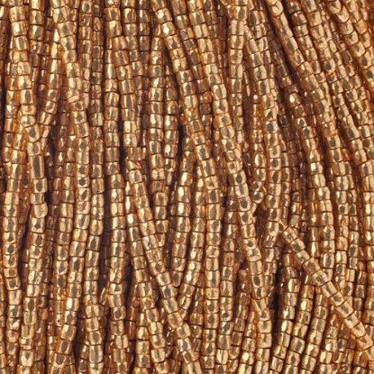 Picture of 3-Cut Size 9/0, Preciosa Czech Seed Bead, Opaque Gold Premium, Sold by the Hank