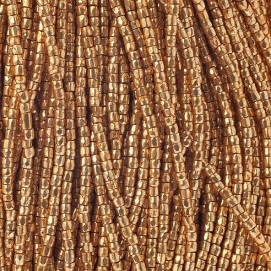 Picture of 3-Cut Size 9/0, Preciosa Czech Seed Bead, Opaque Gold Premium, Sold by the Hank