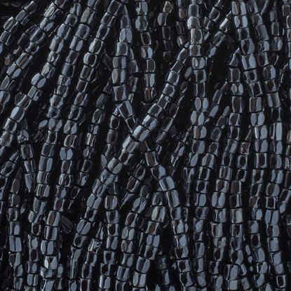Picture of 3-Cut Size 9/0, Preciosa Czech Seed Bead, Opaque Gunmetal Metallic, Sold by the Hank