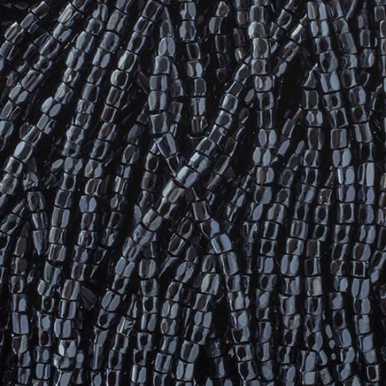 Picture of 3-Cut Size 9/0, Preciosa Czech Seed Bead, Opaque Gunmetal Metallic, Sold by the Hank