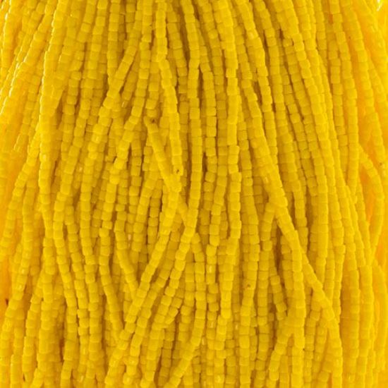 Picture of 3-Cut Size 9/0, Preciosa Czech Seed Bead, Opaque Yellow Lemon, Sold by the Hank