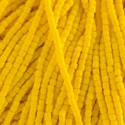 Picture of 3-Cut Size 9/0, Preciosa Czech Seed Bead, Opaque Yellow Golden, Sold by the Hank