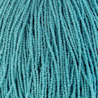 Picture of 3-Cut Size 9/0, Preciosa Czech Seed Bead, Opaque Turquoise Blue, Sold by the Hank