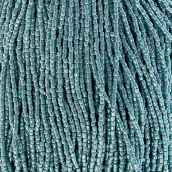 Picture of 3-Cut Size 9/0, Preciosa Czech Seed Bead, Opaque Turquoise Blue Luster, Sold by the Hank