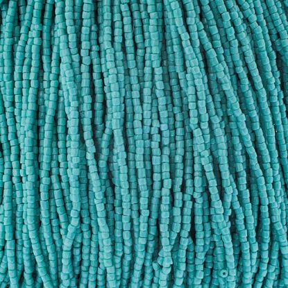 Picture of 3-Cut Size 9/0, Preciosa Czech Seed Bead, Opaque Turquoise, Sold by the Hank