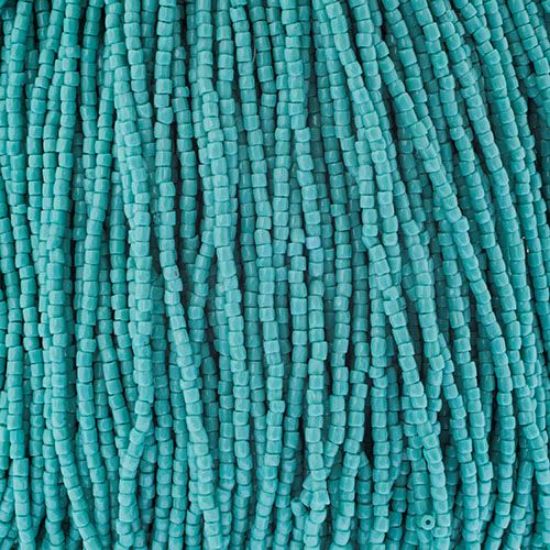 Picture of 3-Cut Size 9/0, Preciosa Czech Seed Bead, Opaque Turquoise, Sold by the Hank