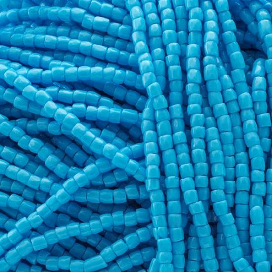 Picture of 3-Cut Size 9/0, Preciosa Czech Seed Bead, Opaque Light Blue, Sold by the Hank