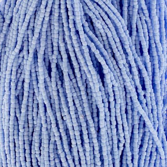 Picture of 3-Cut Size 9/0, Preciosa Czech Seed Bead, Opaque Powder Blue, Sold by the Hank