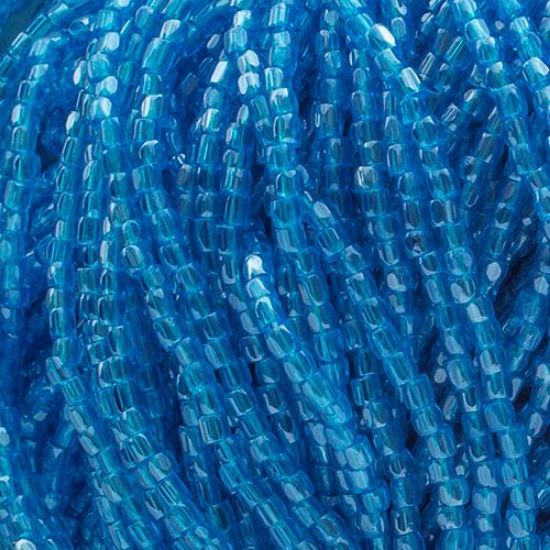 Picture of 3-Cut Size 9/0, Preciosa Czech Seed Bead, Transparent Capri Blue Luster, Sold by the Hank