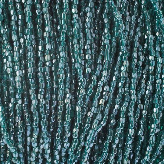 Picture of 3-Cut Size 9/0, Preciosa Czech Seed Bead, Transparent Blue Zircon Luster, Sold by the Hank
