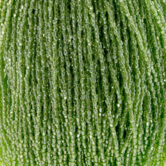 Picture of 3-Cut Size 9/0, Preciosa Czech Seed Bead, Transparent Light Green Luster, Sold by the Hank