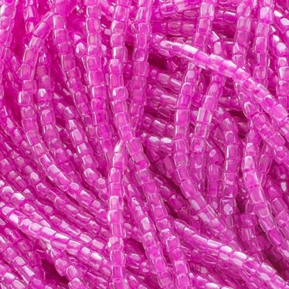 Picture of 3-Cut Size 9/0, Preciosa Czech Seed Bead, Transparent Mauve Color-Lined, Sold by the Hank