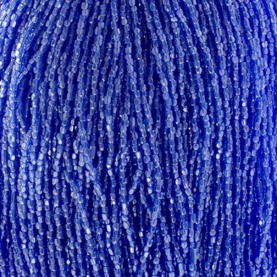 Picture of 3-Cut Size 9/0, Preciosa Czech Seed Bead, Transparent Blue Luster, Sold by the Hank