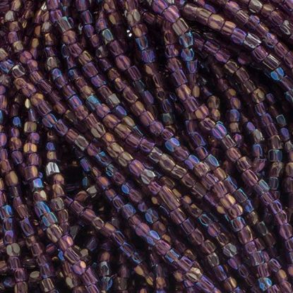Picture of 3-Cut Size 9/0, Preciosa Czech Seed Bead, Transparent Amethyst AB, Sold by the Hank