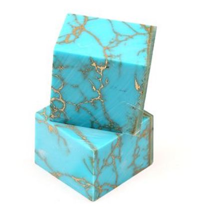 Picture of Turquoise with Gold Matrix BLOCK