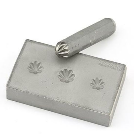 Picture of Three Multiple Flower Impressions, Sizes 9/16, 1/2, 7/16 Inch. Tucker Tool Die Set
