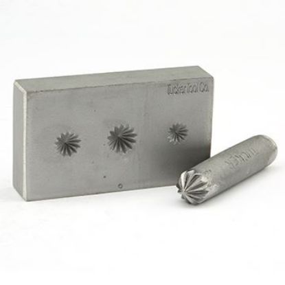 Picture of Three Multiple Flower Impressions, Sizes 3/8, 9/16, 1/2 Inch. Tucker Tool Die Set