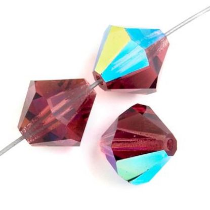 Picture of Preciosa Bi-Cone, Amethyst Glass 6mm Beads, 5" Strand