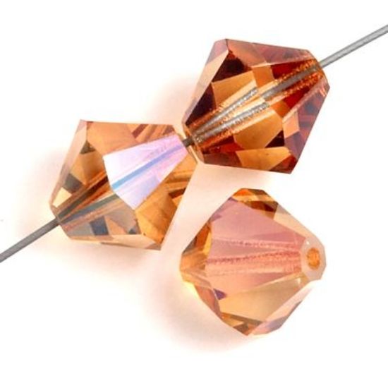 Picture of 6mm Preciosa Bi-Cone, Celsian Glass Beads, 5in Strand